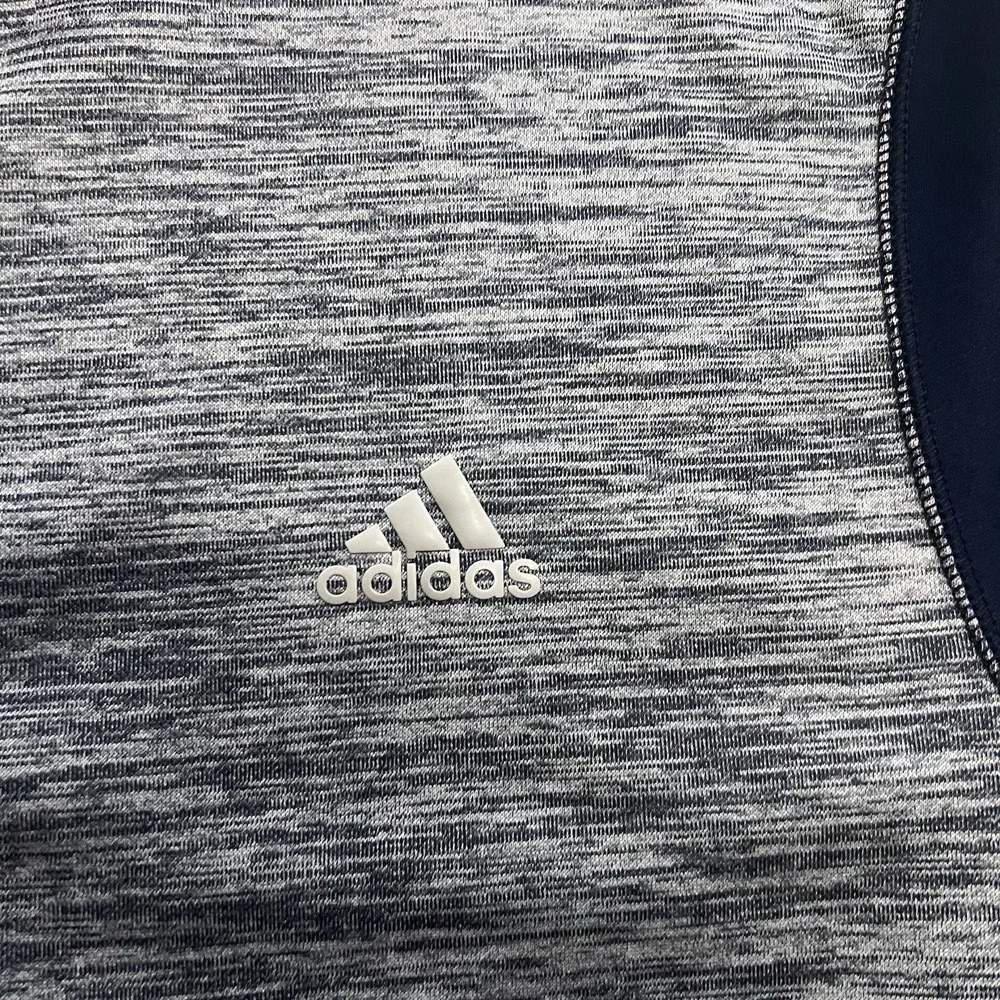 Adidas Double Pique 1/4 Zip Mock Golf Top Men's Size Medium Colorblock Blue Tech